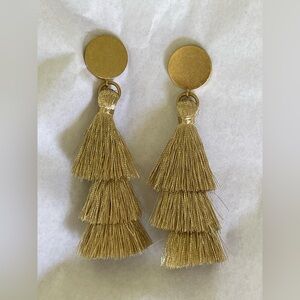 J. Crew gold tassel earrings
